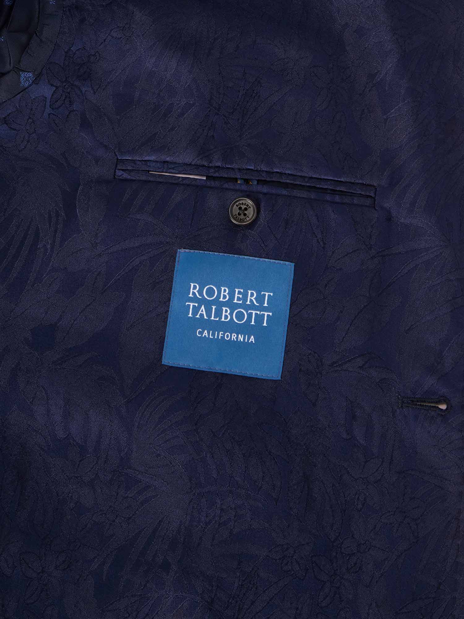 Robert Talbott Wright Blazer Seta Blu Notte 42