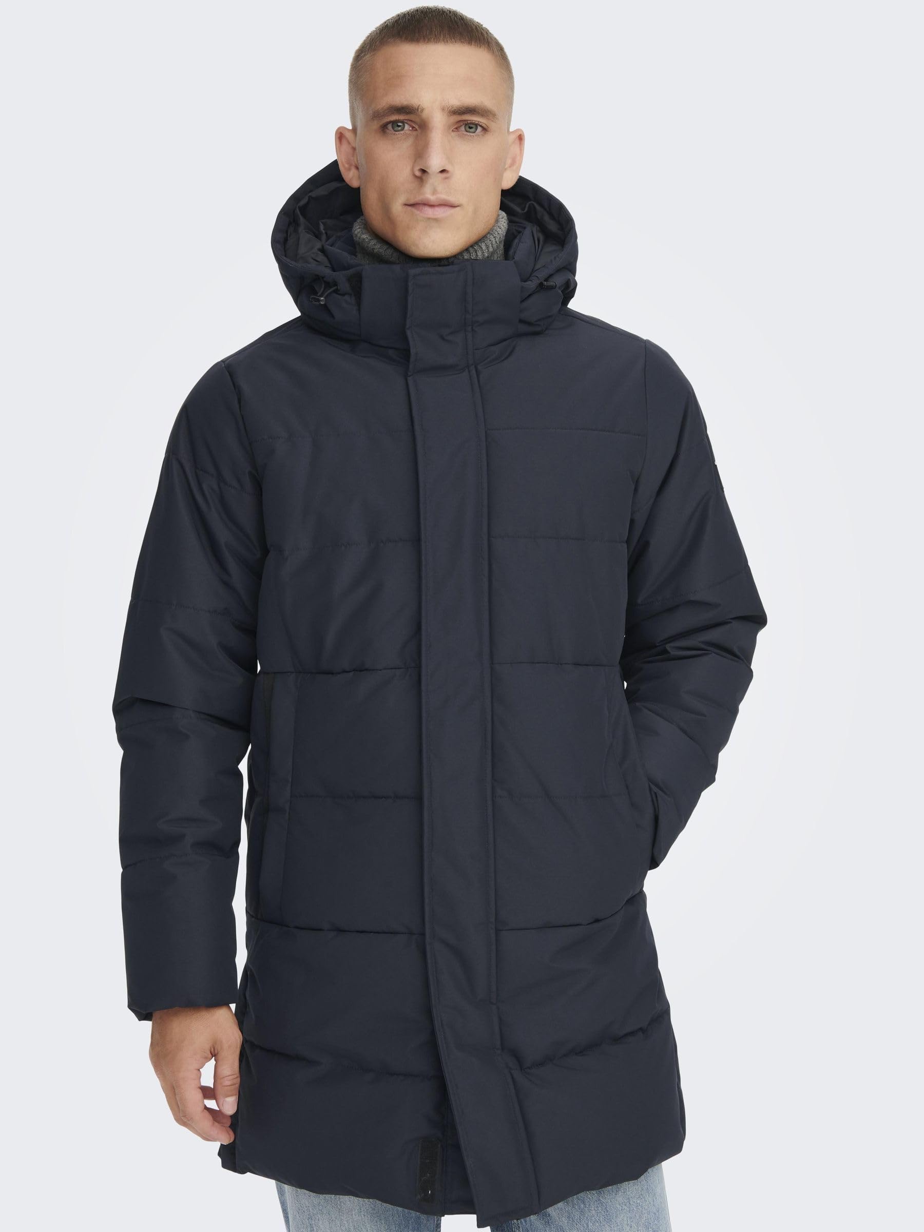 Only & Sons Onscarl Puffer Giacca Uomo Dark Navy Trapuntata