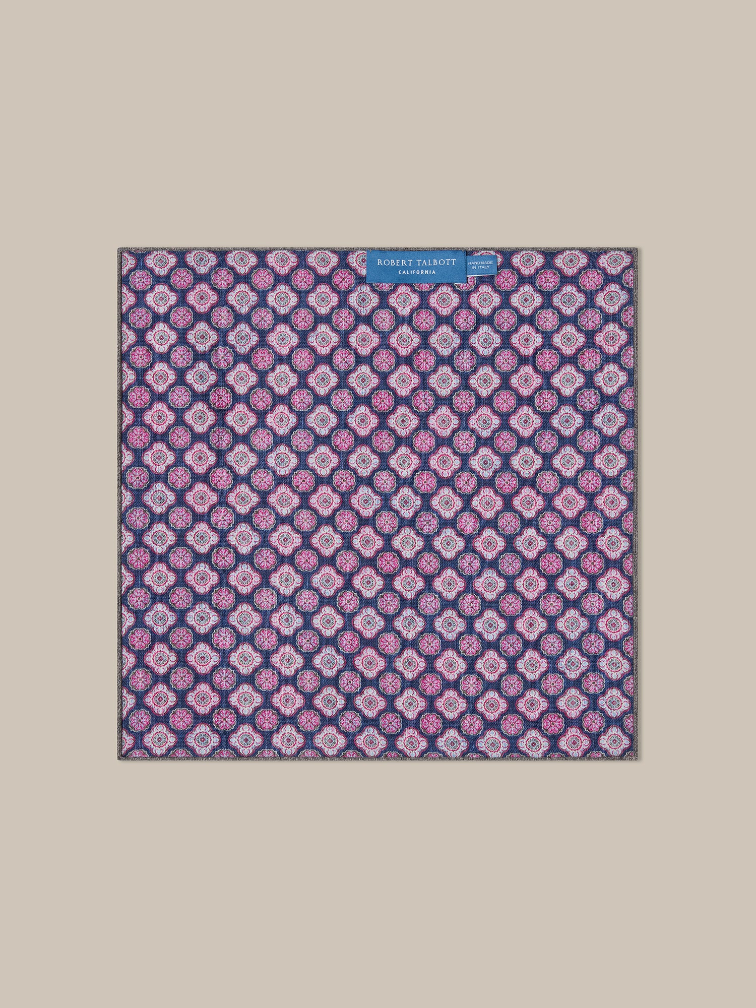Robert Talbott Collins Paisley Pochette Fuchsia Multi seta