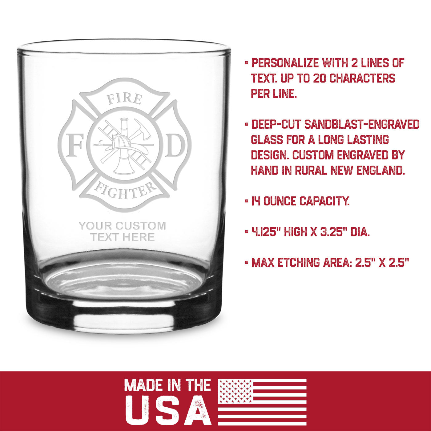 7.62 Design Maltese Cross bicchiere whisky 14 oz inciso