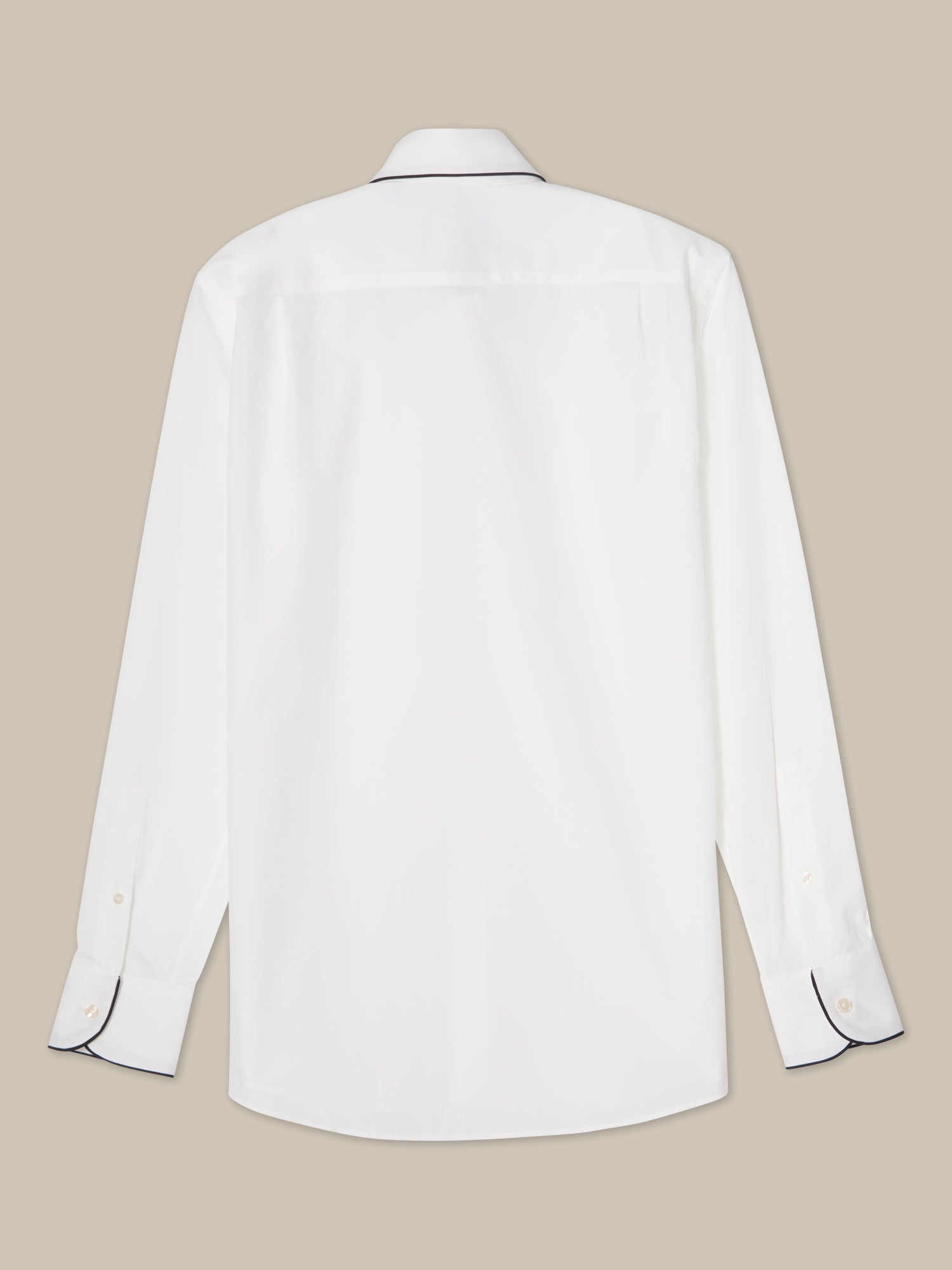 Robert Talbott Reeves Piped Camicia formal uomo White cotone