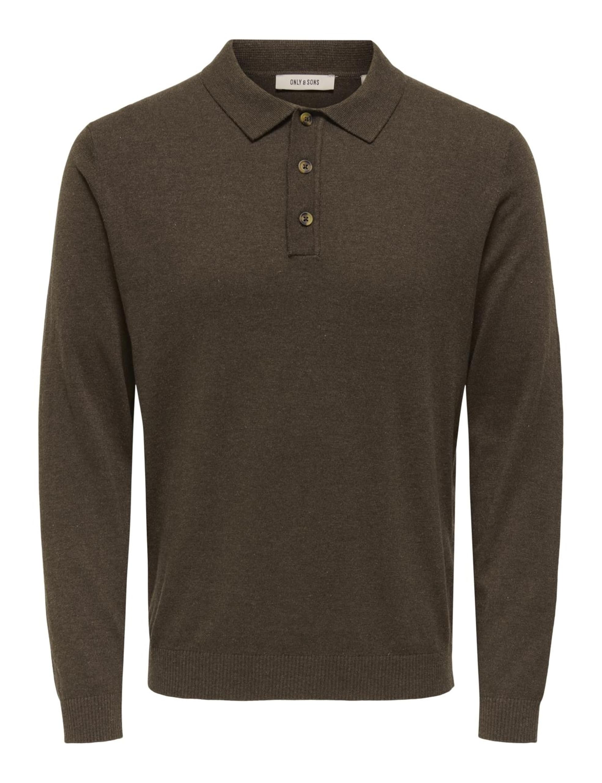ONLY & SONS ONSLOUI Polo Maglia Lunga Caffè