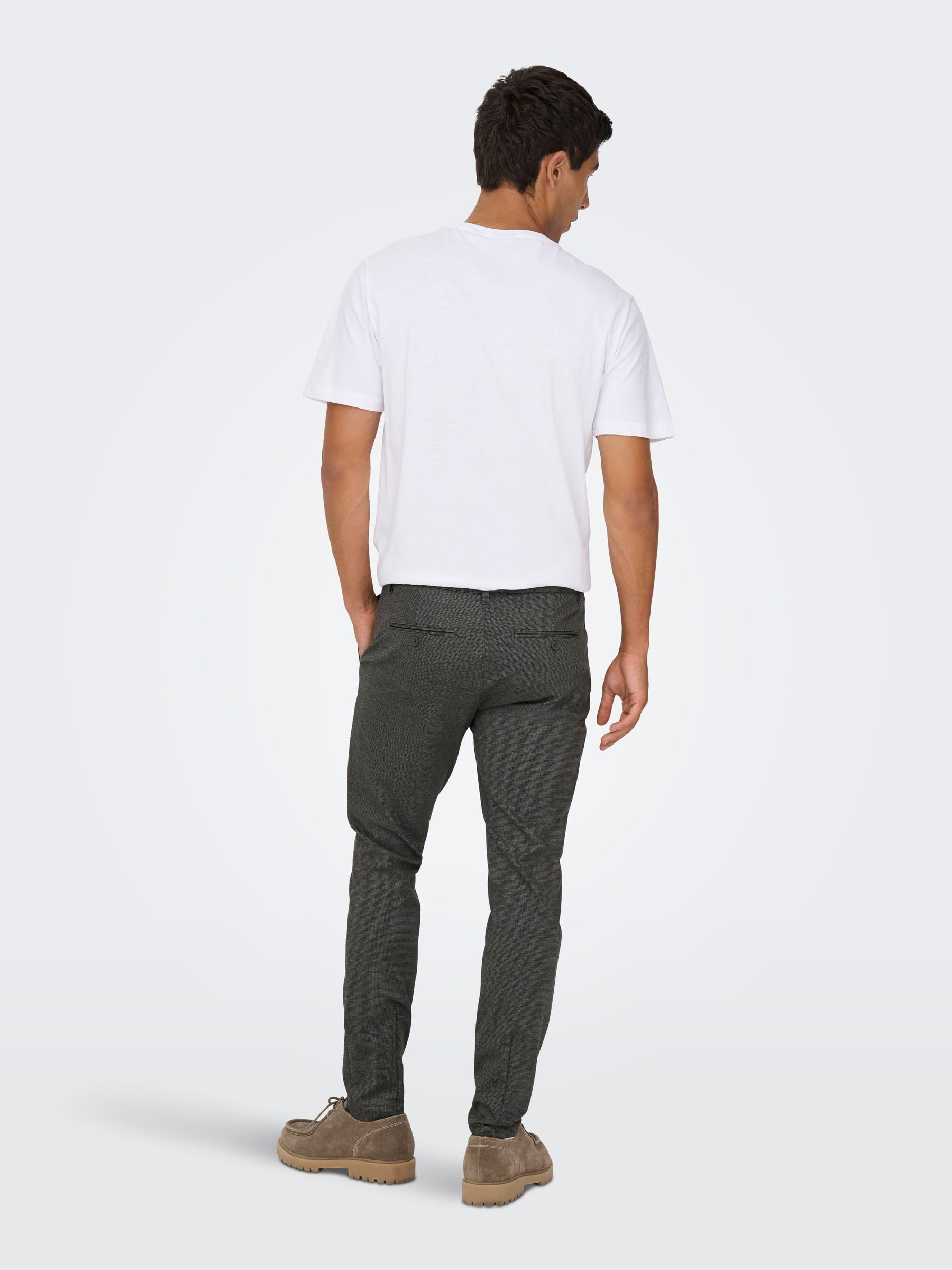 Only & Sons Onsmark Slim Check 020960 Pantaloni 32W/32L Nero