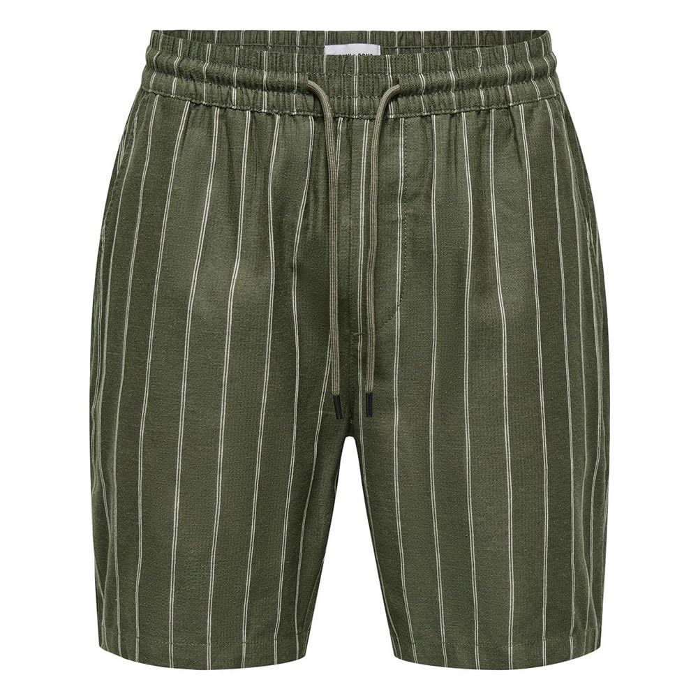 ONLY & SONS TEL Stripe 0139 pantaloncini S cotone lino