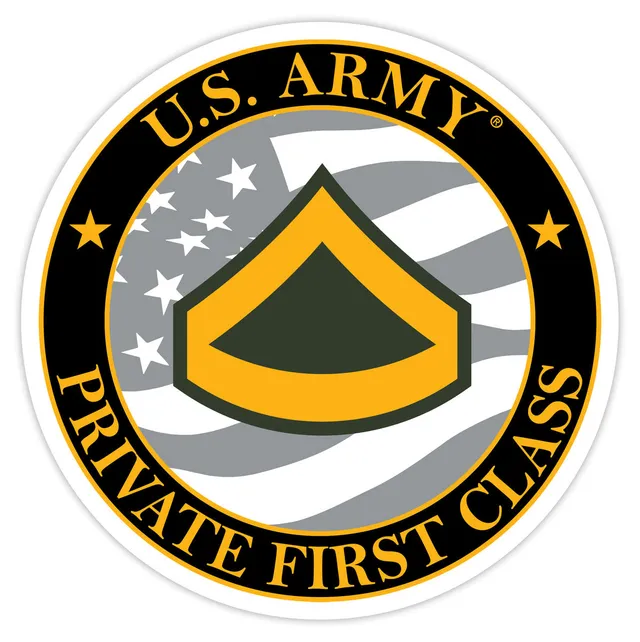 7.62 Design US Army E-3 Adesivo Auto 3.5" Private First Class