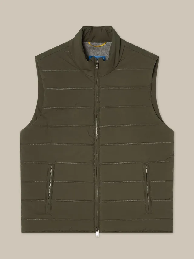 Robert Talbott Driver Gilet Trapuntato Verde Sage Green
