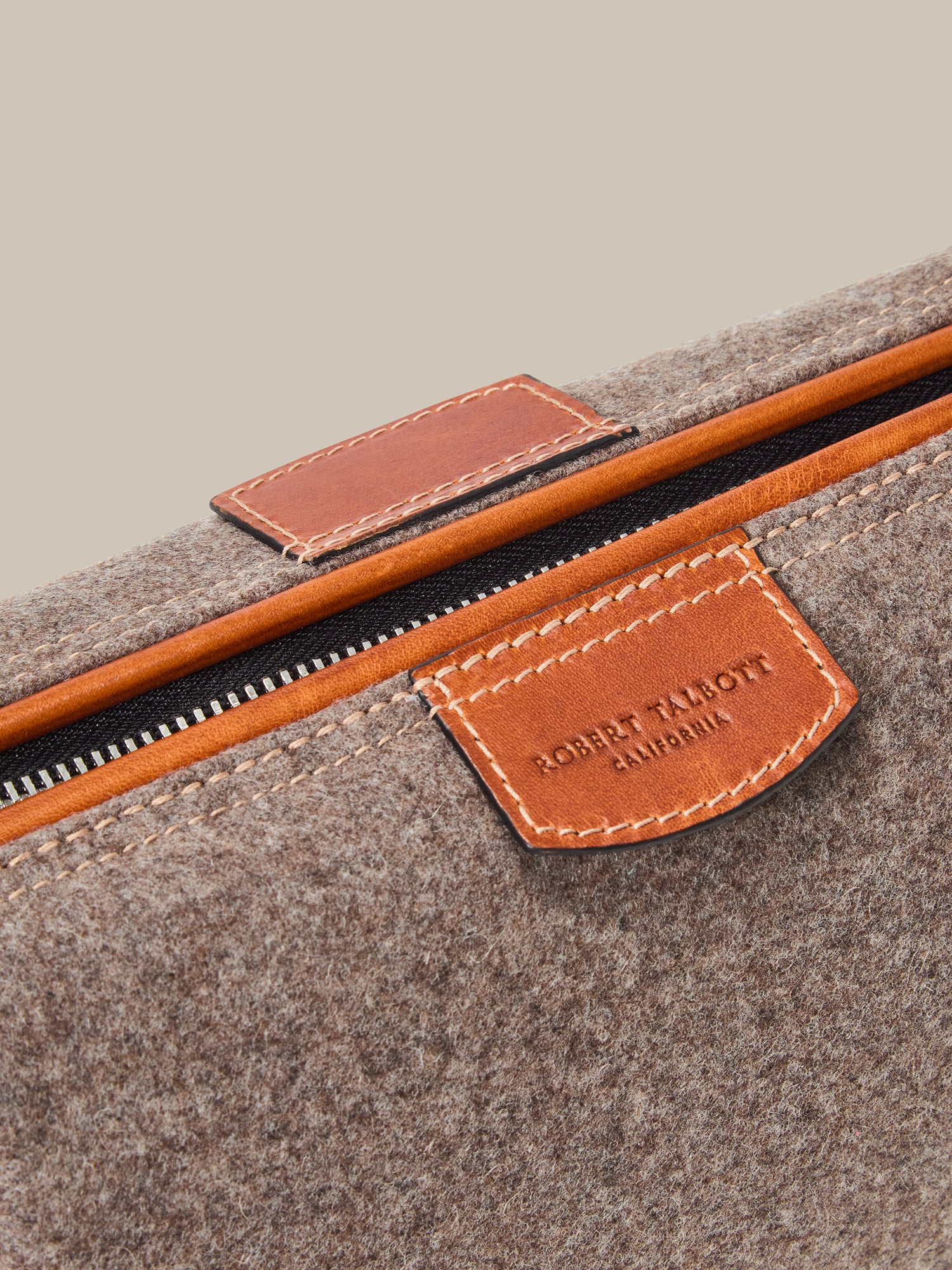 Robert Talbott Simpson Beauty Case Loden Grigio Pelle