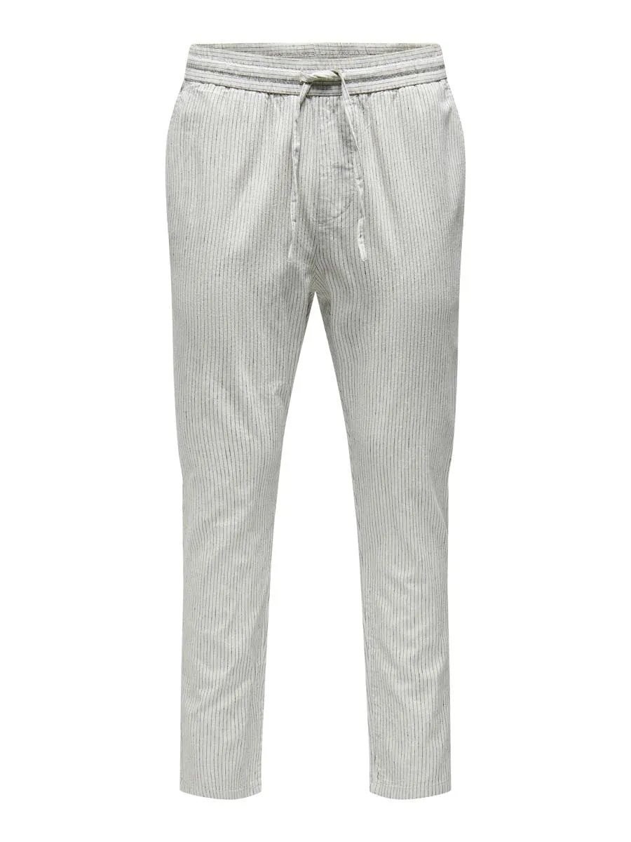 Only & Sons Onslinus Crop Pantaloni Lino Uomo M Teak