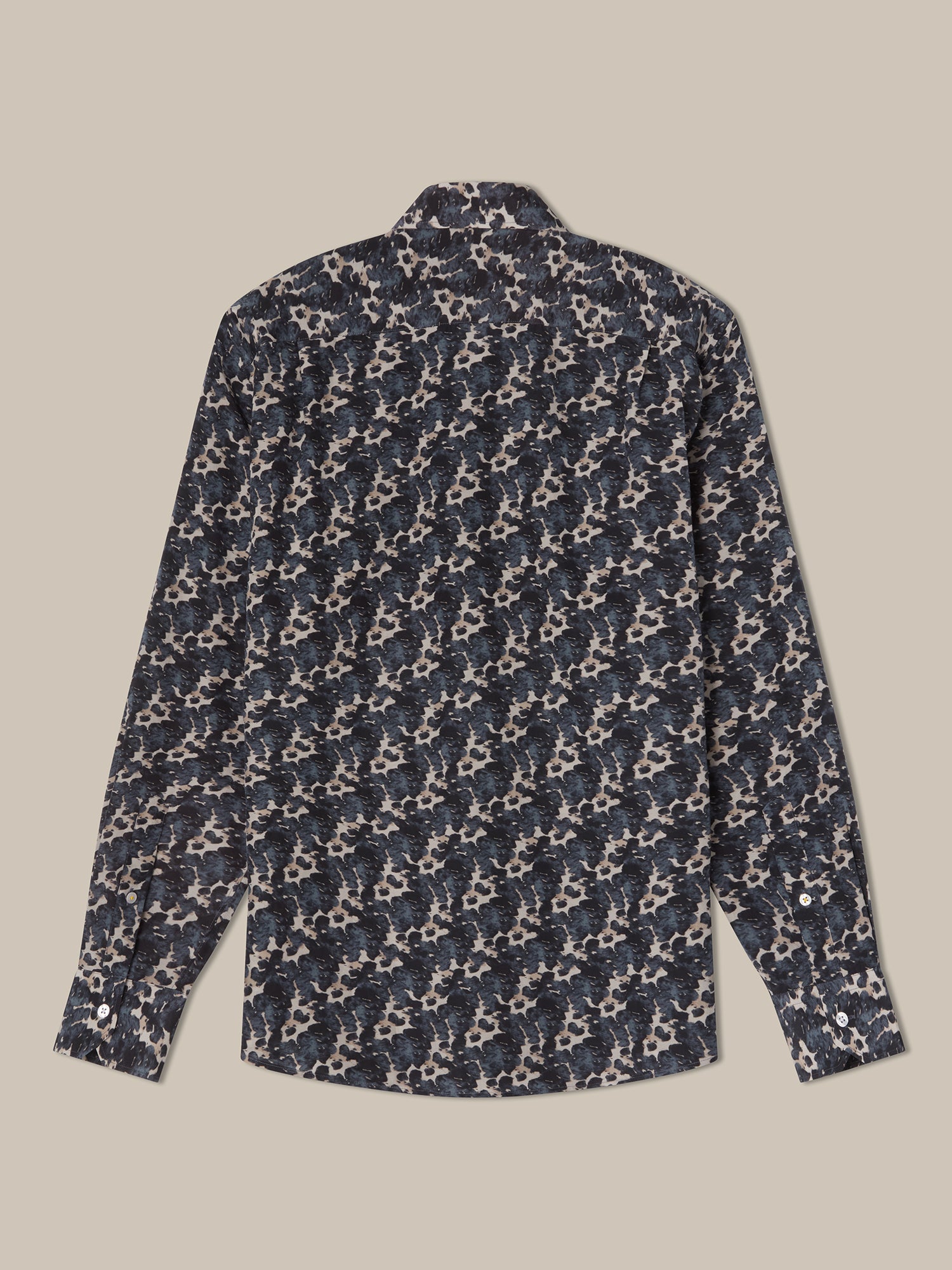 Robert Talbott Reynolds Camicia Seta Nero Fantasia Cow