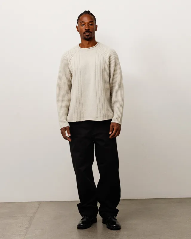 Stussy Knits Merino Roll Neck Sweater maglione Natural lana