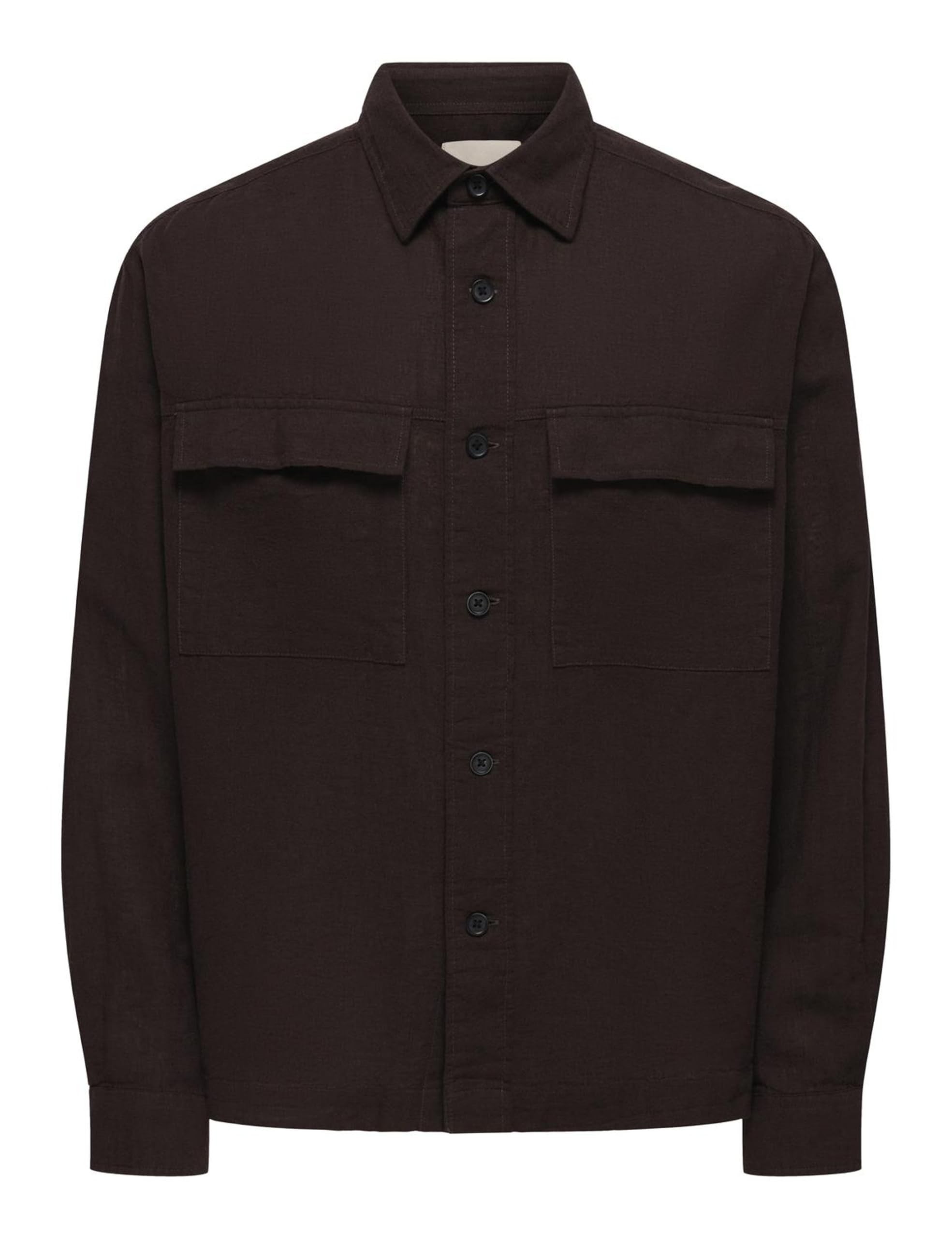 ONLY & SONS Onscaiden Camicia Lino Uomo Nero L Leggera