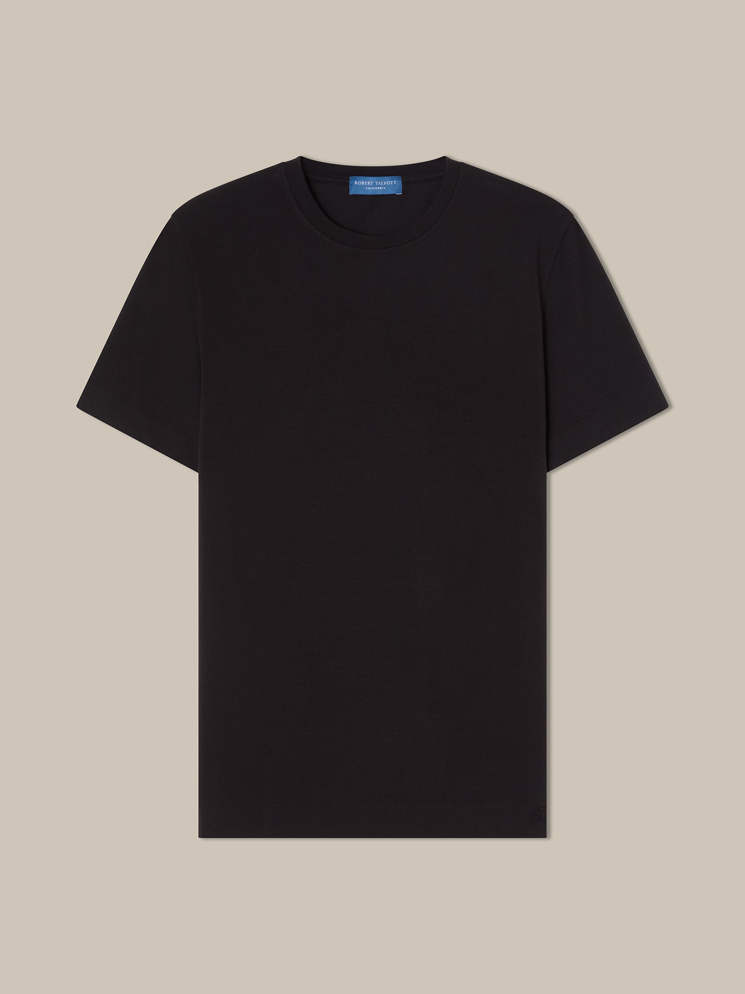 Robert Talbott Dean T-Shirt Nera Cotone Stretch Jersey