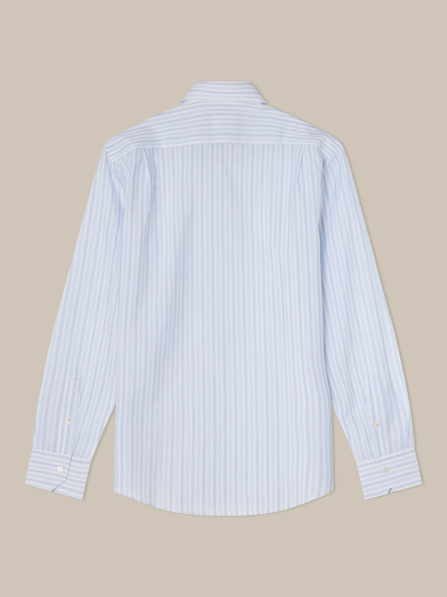 Robert Talbott Reynolds Camicia Uomo Cotone Lino Righe Blu