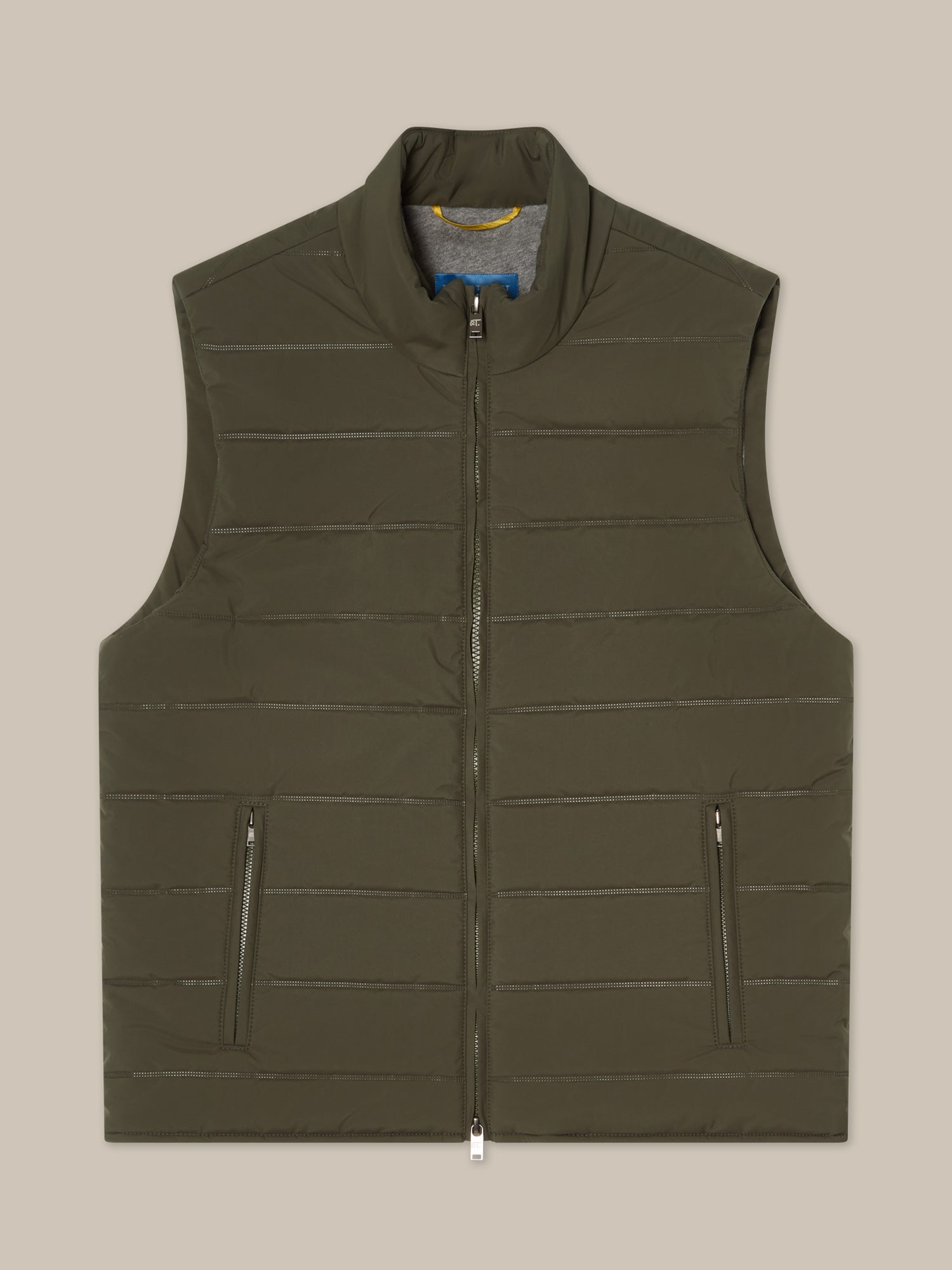 Robert Talbott Driver Gilet Trapuntato Verde Sage Green