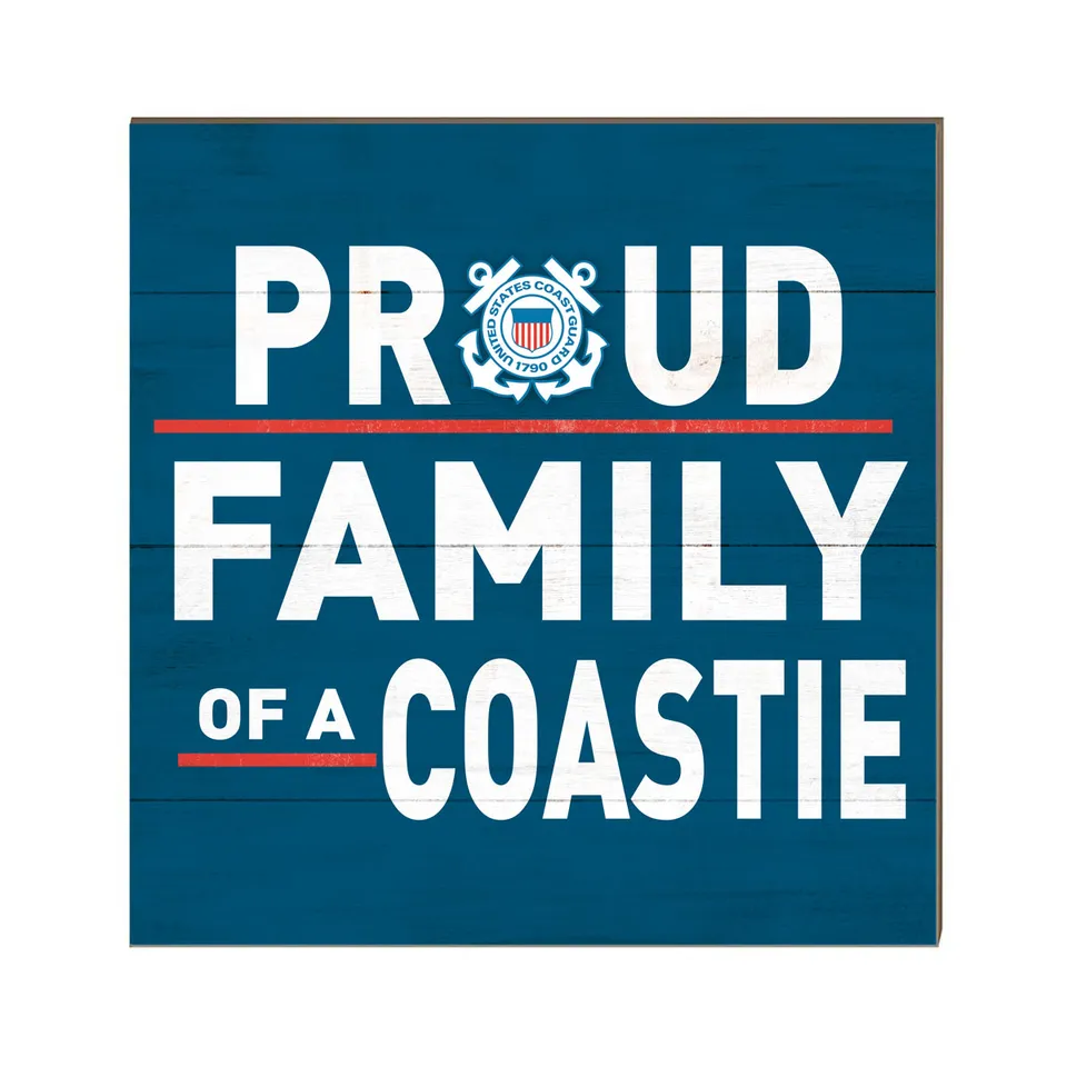 7.62 Design Coast Guard targa legno 10x10 blu famiglia
