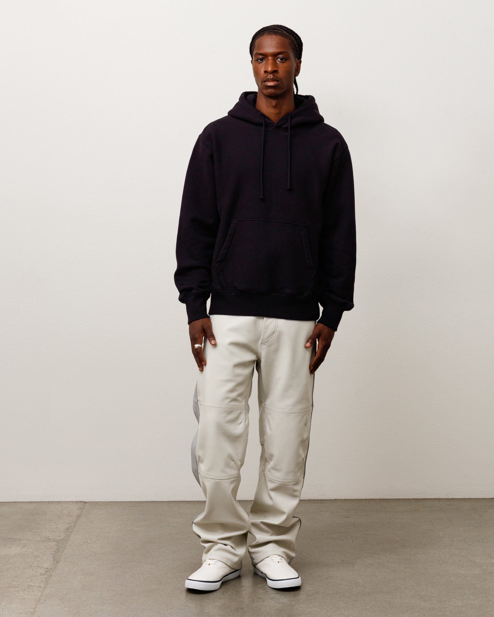 Stussy Fleece Hoodie Felpa Cappuccio Black cotone 530gsm
