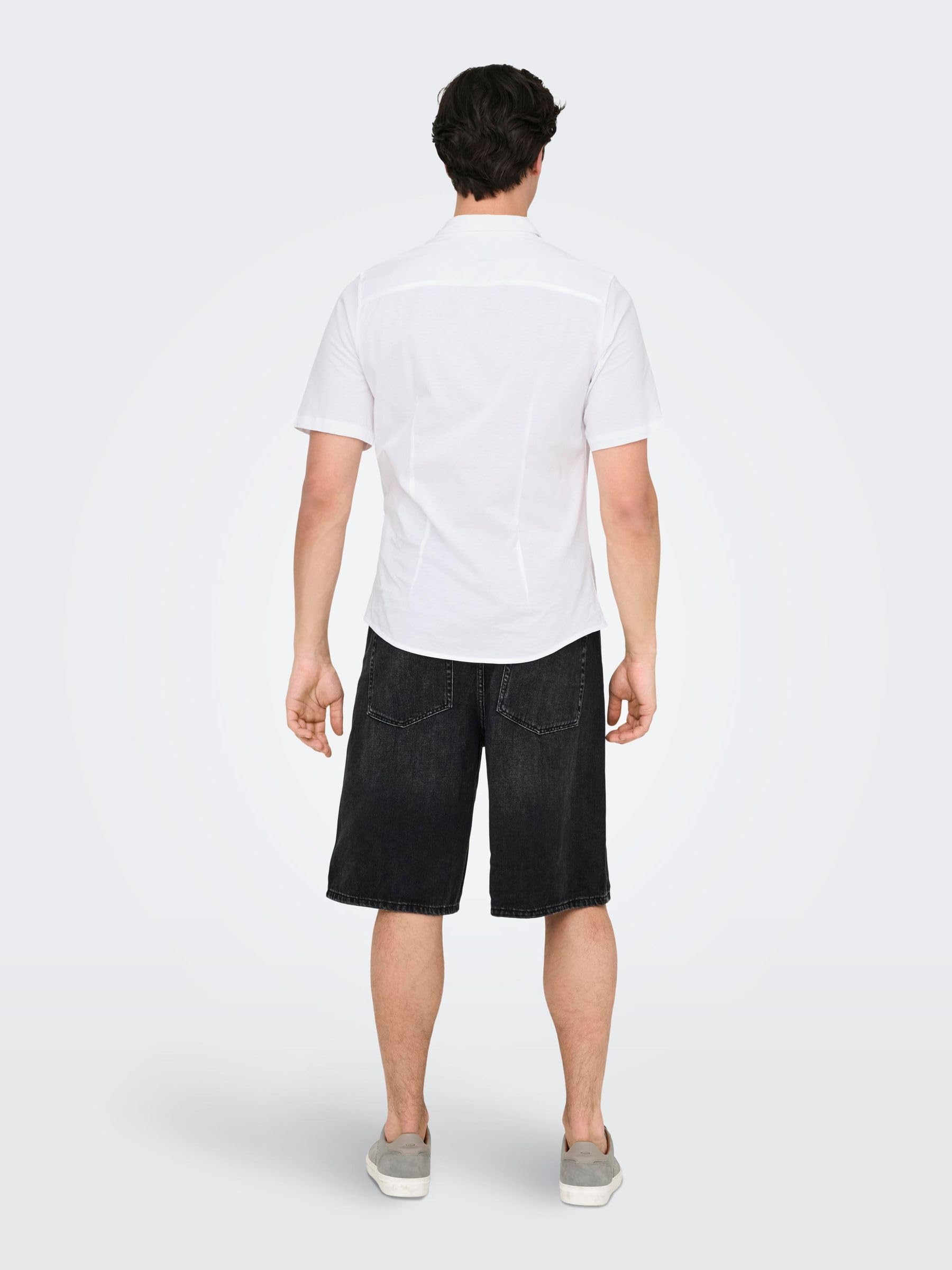 Only & Sons Onsrobin S camicia maniche corte bianca
