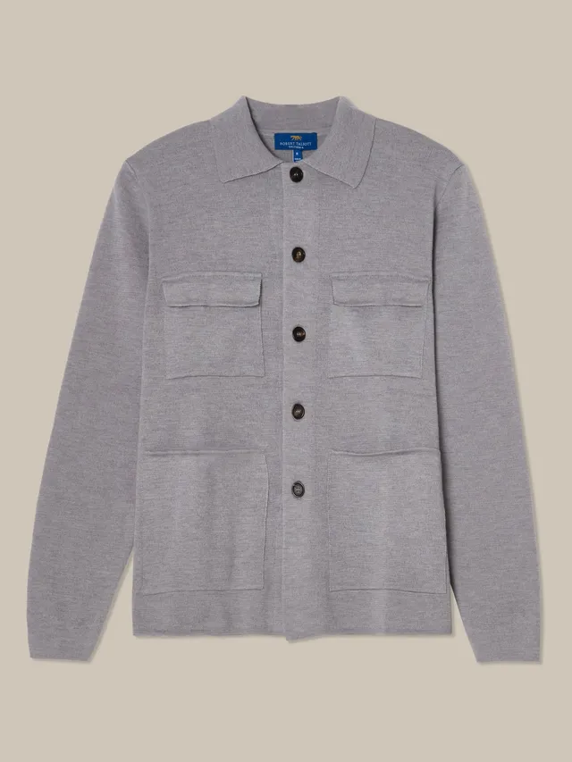 Robert Talbott Landon Sweater Jacket giacca lana grigio chiaro