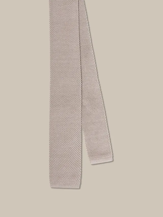 Robert Talbott Redford Silk Knit cravatta seta silver 150 cm