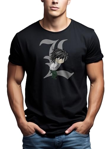 Makaya Death by Ryuk T-Shirt Uomo Nera Cotone Anime