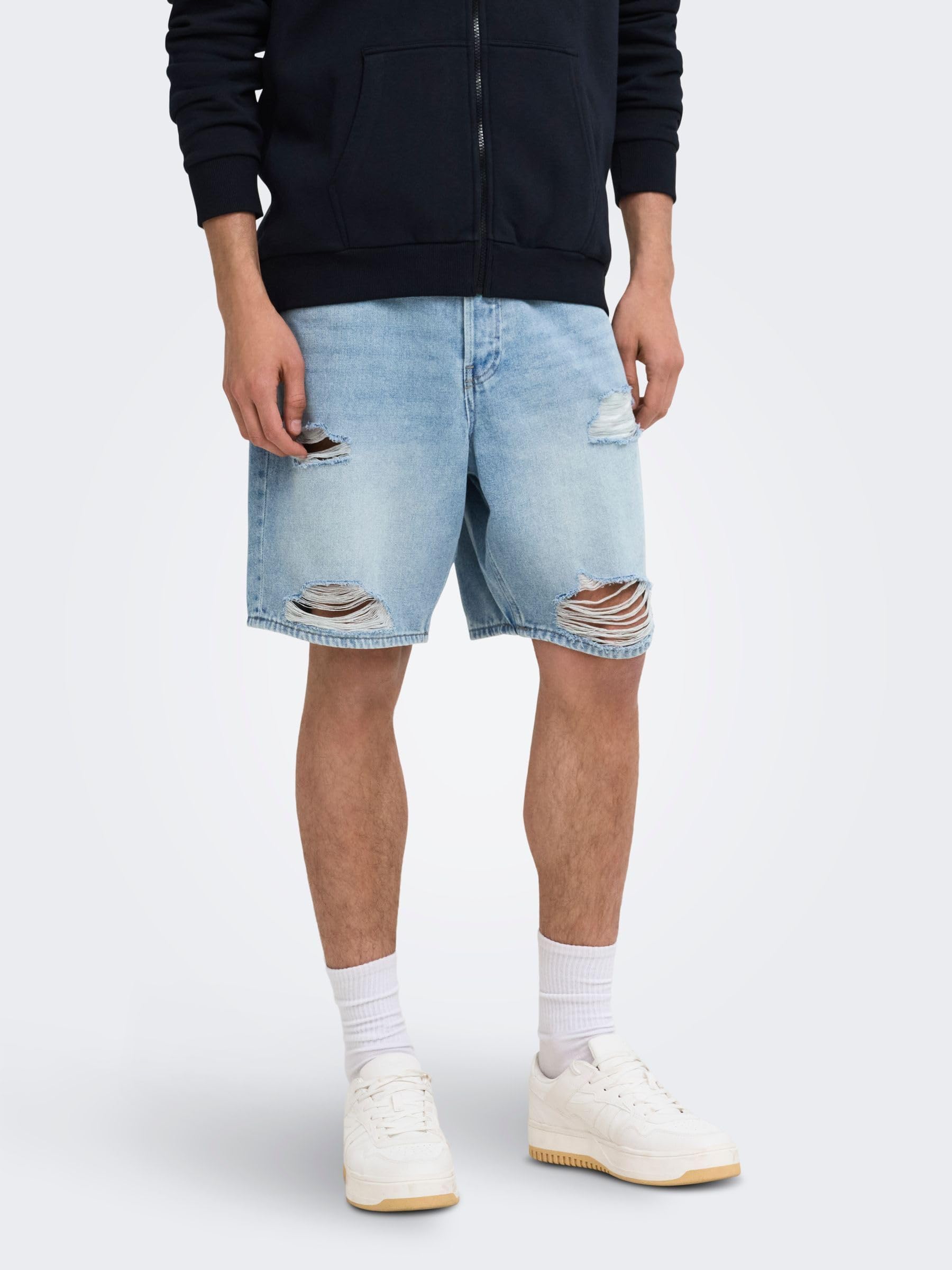 ONLY & SONS Onsfade Shorts Uomo XL Denim Chiaro Loose