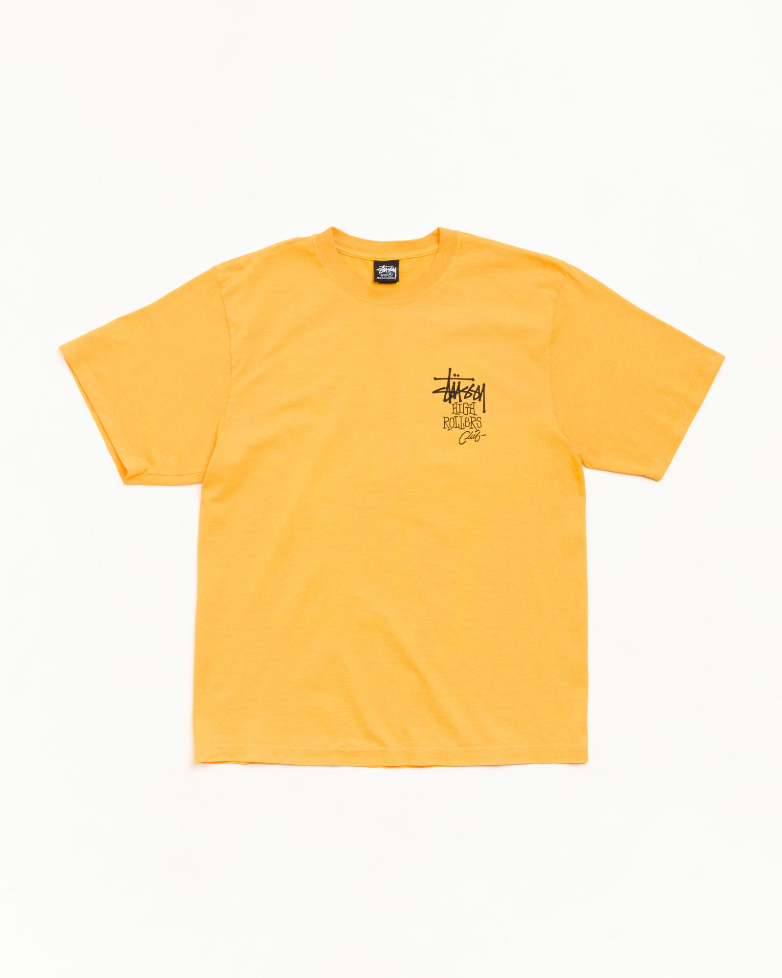 Stussy High Rollers Tee maglietta marigold pigment dyed cotone