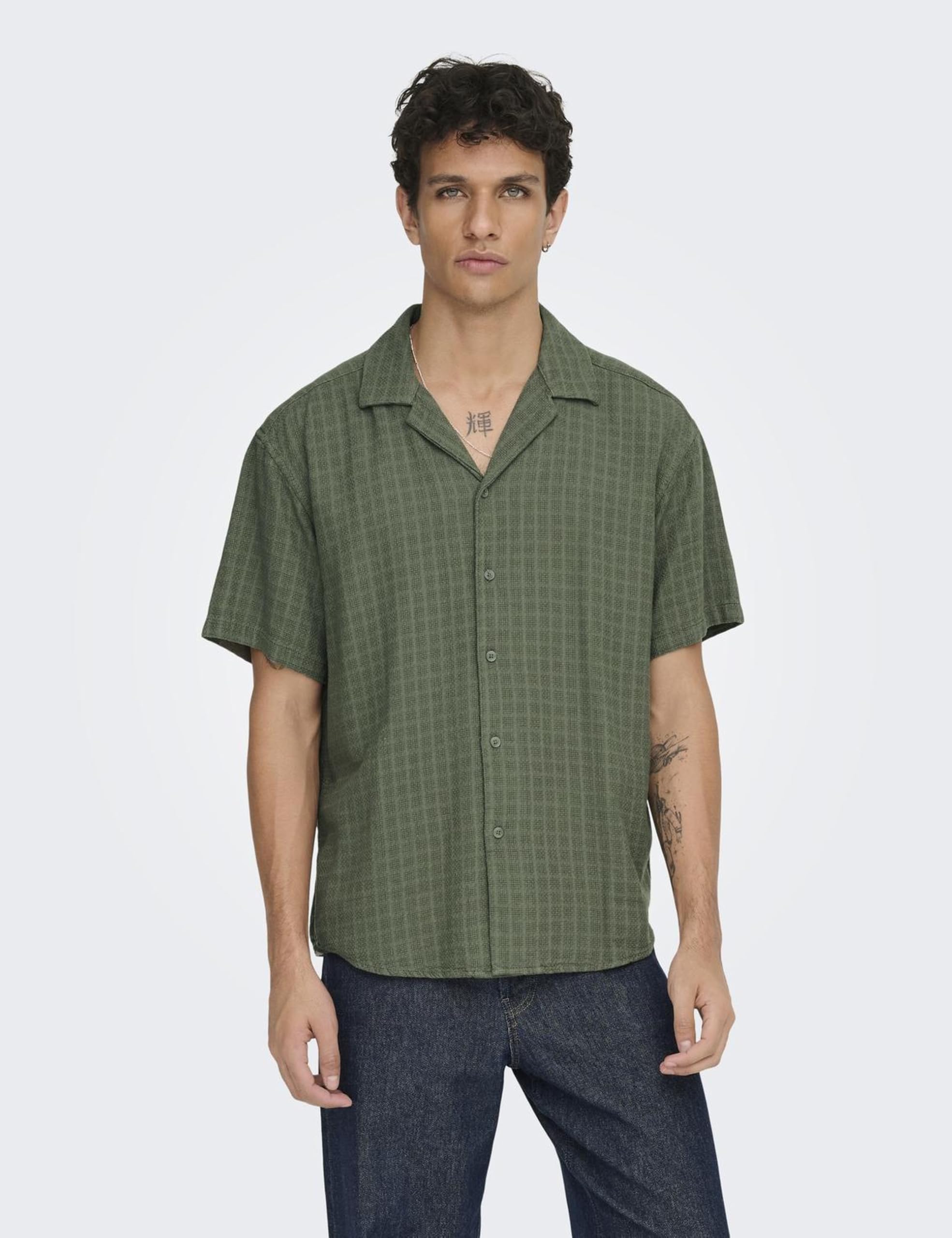 Only & Sons Onslatham Resort Camicia Lino L Navy Scuro