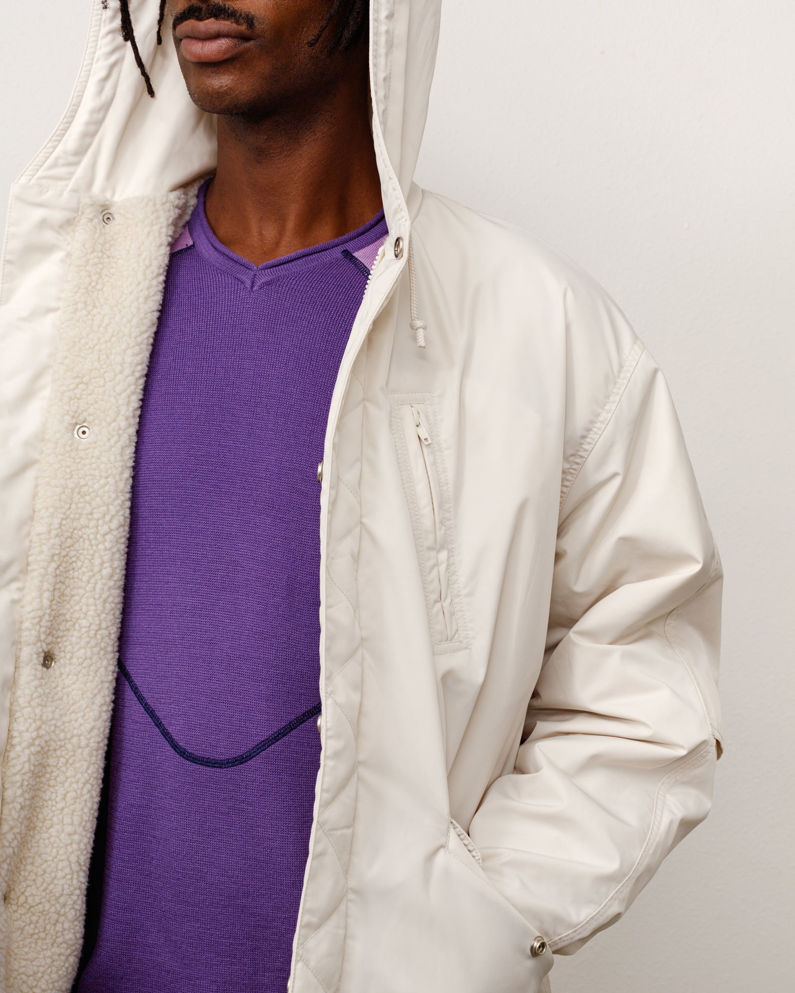Stussy Flight Parka Giubbotto Bone Nylon Impermeabile