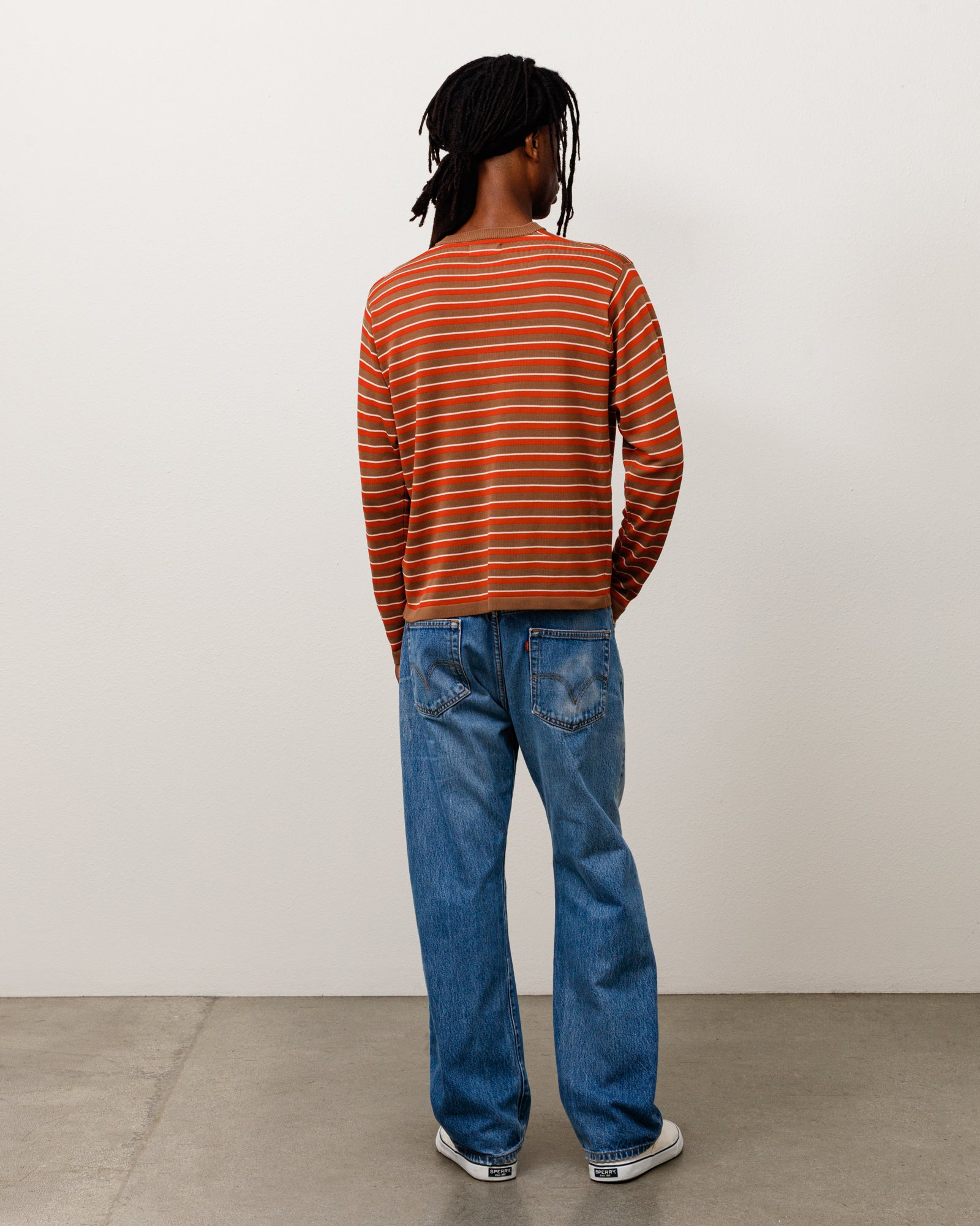 Stussy Lightweight Stripe Sweater maglione rosso righe