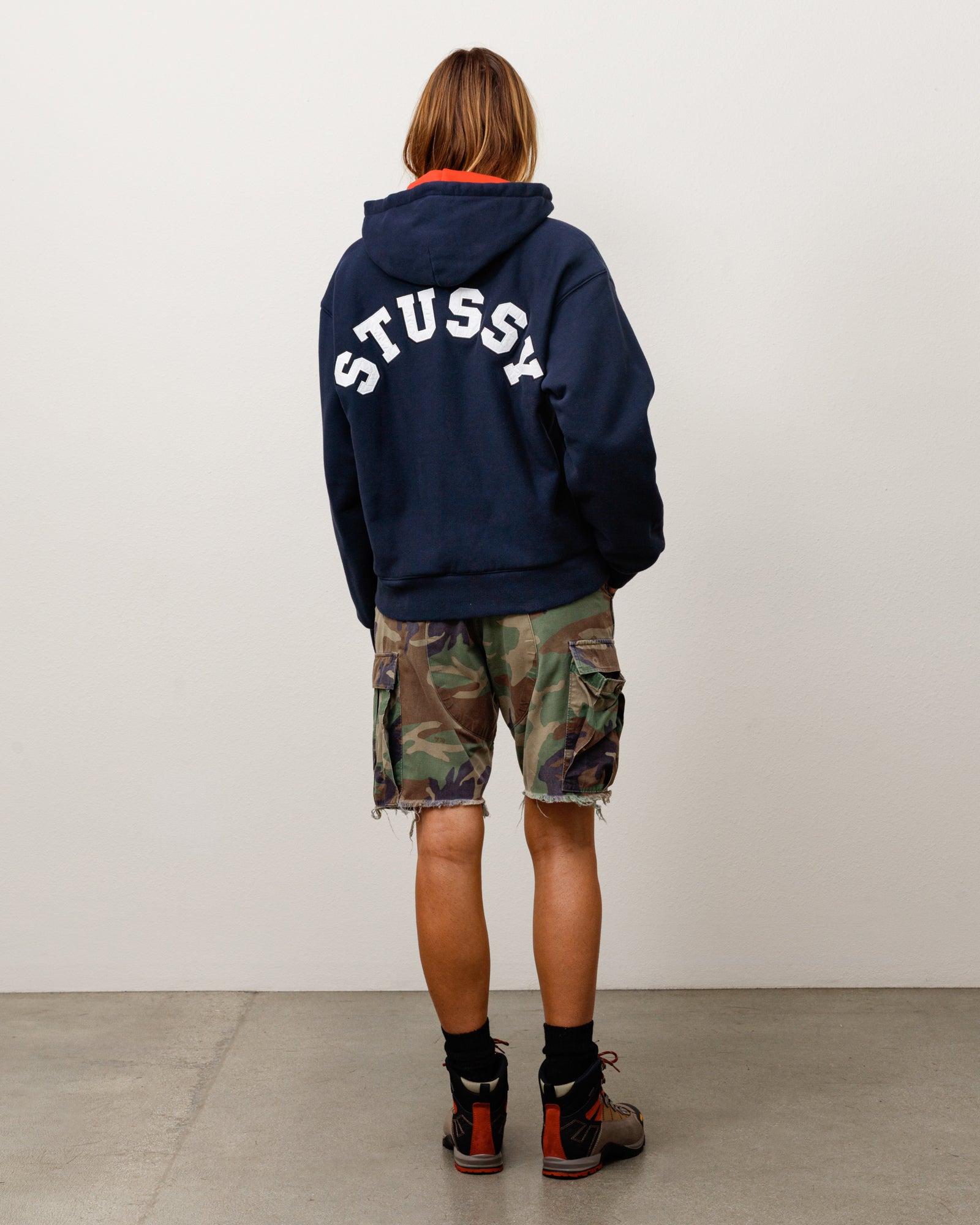 Stussy Zip Sweats Double Faced Zip Hoodie felpa Navy 360 gsm