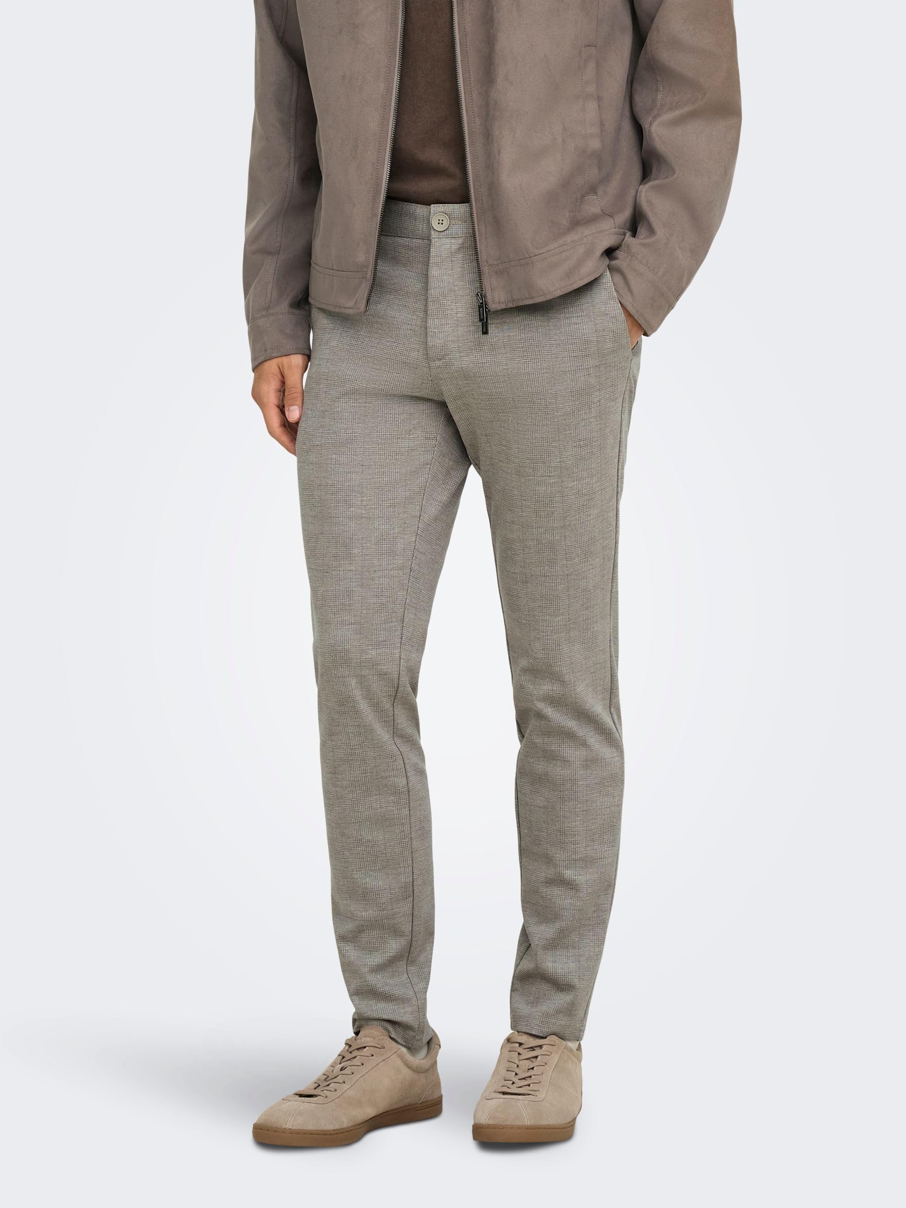 ONLY & SONS Mark Pantaloni chino uomo slim gessato