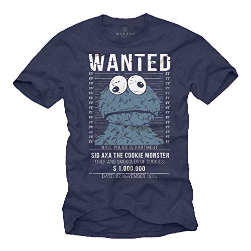 MAKAYA Wanted T-Shirt Uomo XL 100% Cotone Girocollo