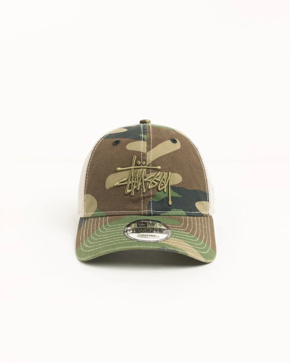 Stussy 9Twenty Washed Basic Trucker cappello camo cotone