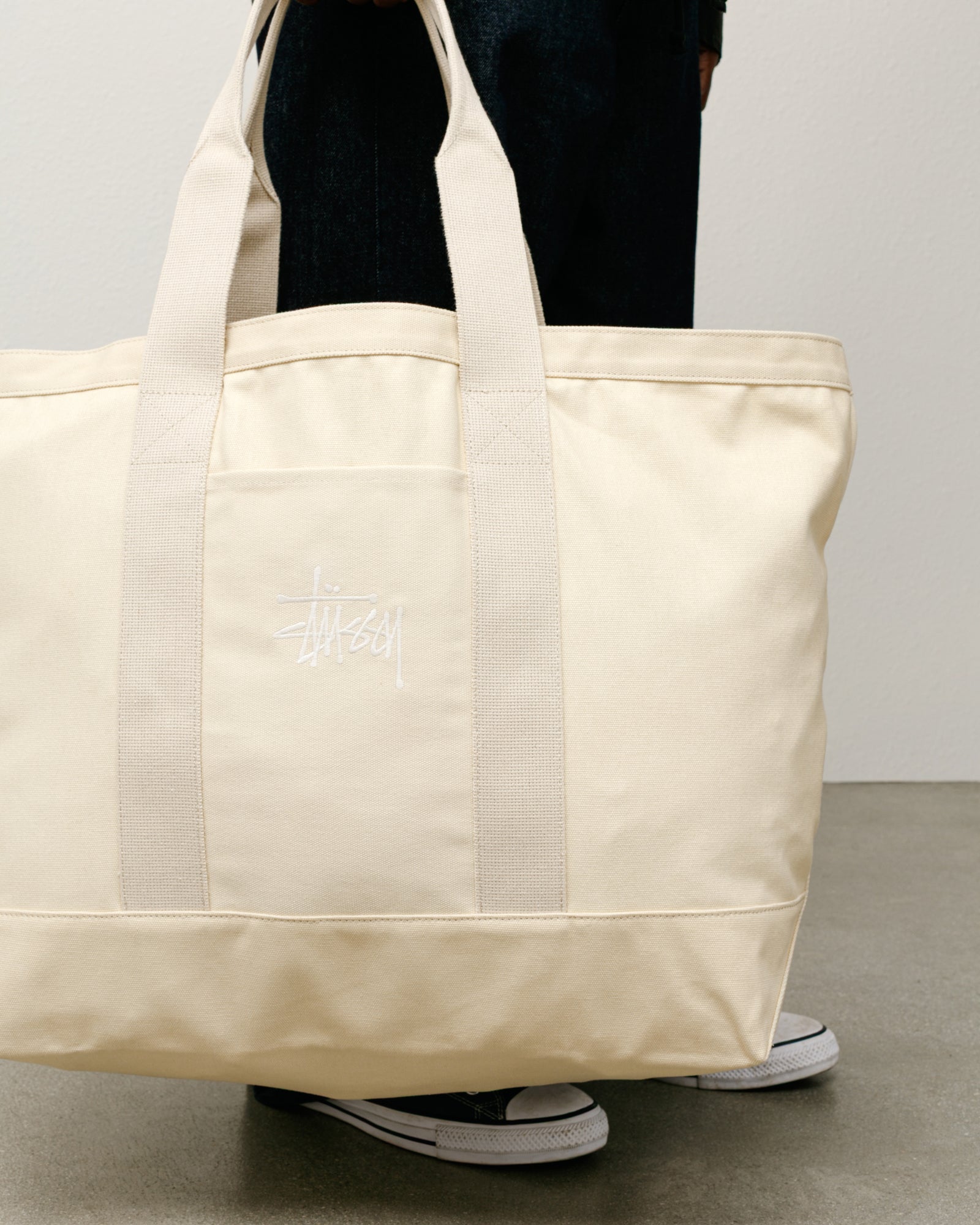 Stussy Canvas Tote Borsa Natural XL 100% Cotone