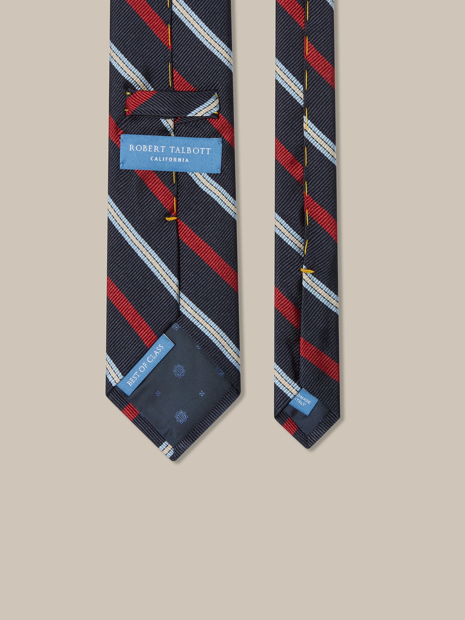 Robert Talbott Best of Class cravatta seta blu navy multi REG