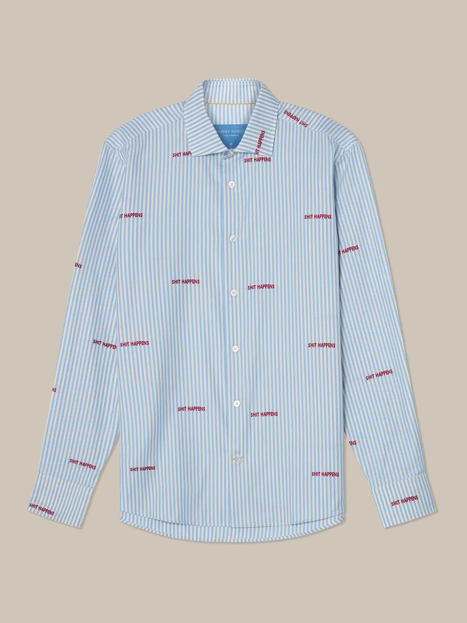 Robert Talbott Reynolds camicia twill bengal azzurro chiaro