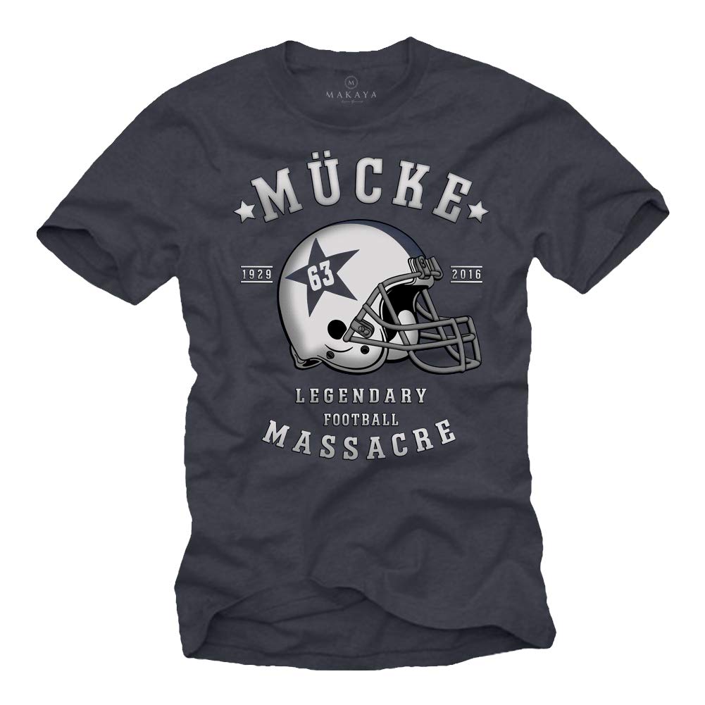 Makaya T-Shirt Uomo maglietta football 63 blu taglia M