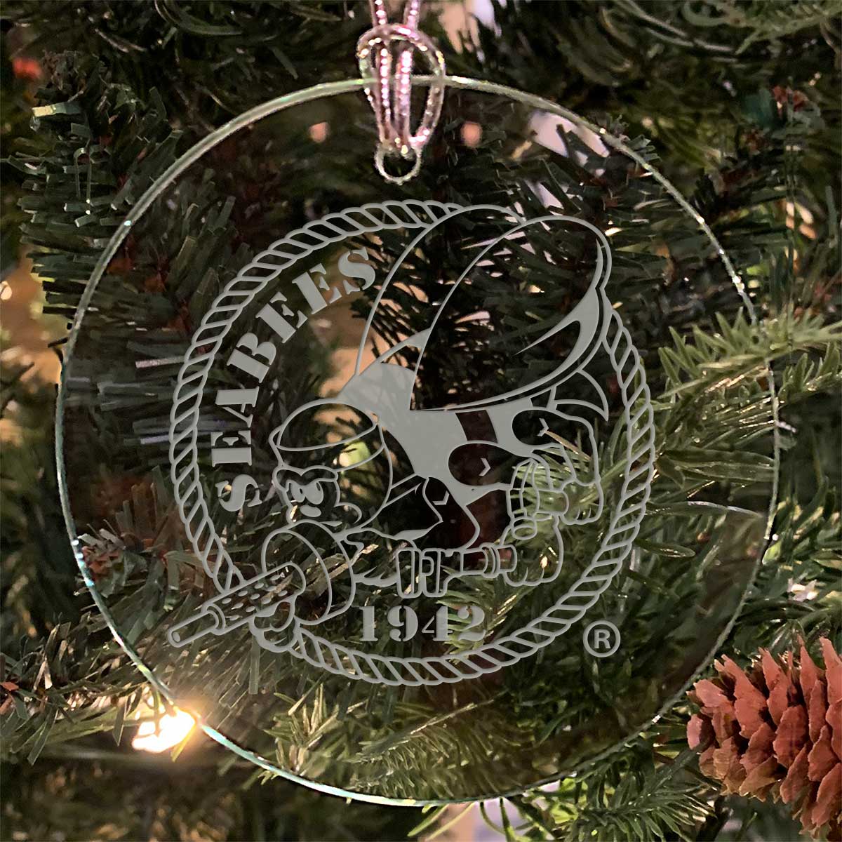 7.62 Design Eagle Ornamento Vetro Natale 7,6 cm Navy