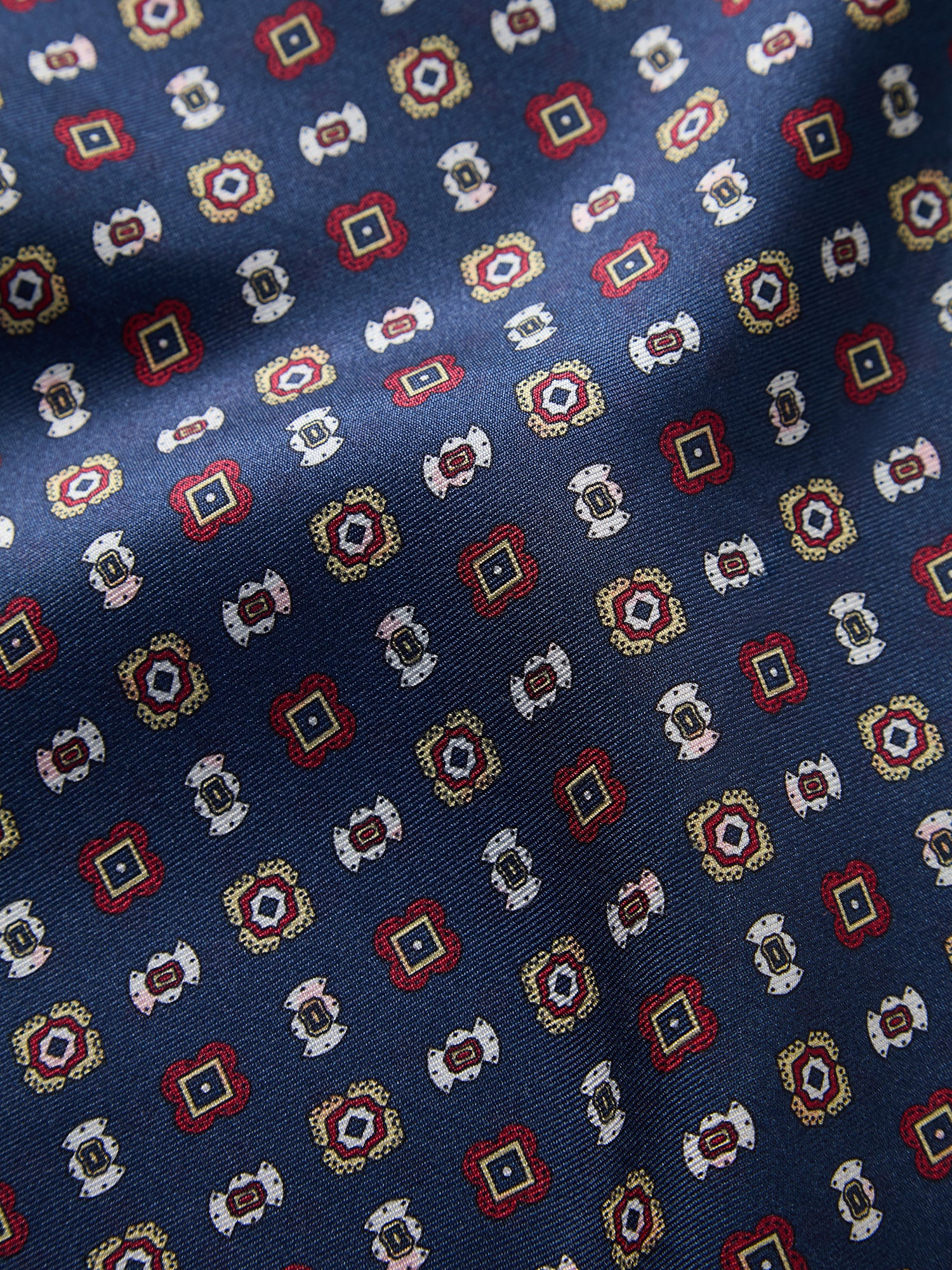 Robert Talbott Collins Medallion pochette seta blu navy