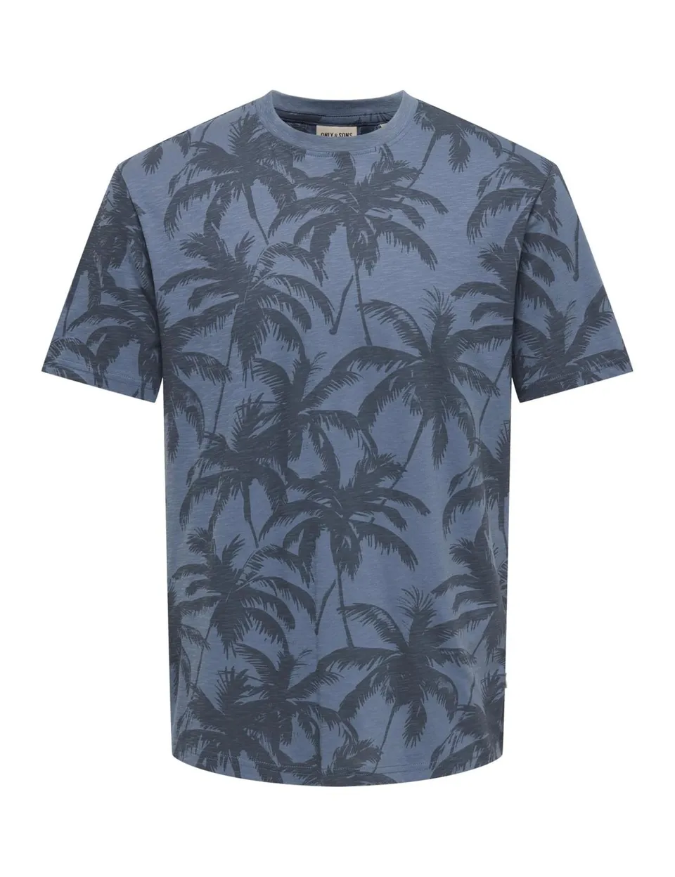 ONLY & SONS Onsperry Life Reg Leaf AOP t-shirt S indigo