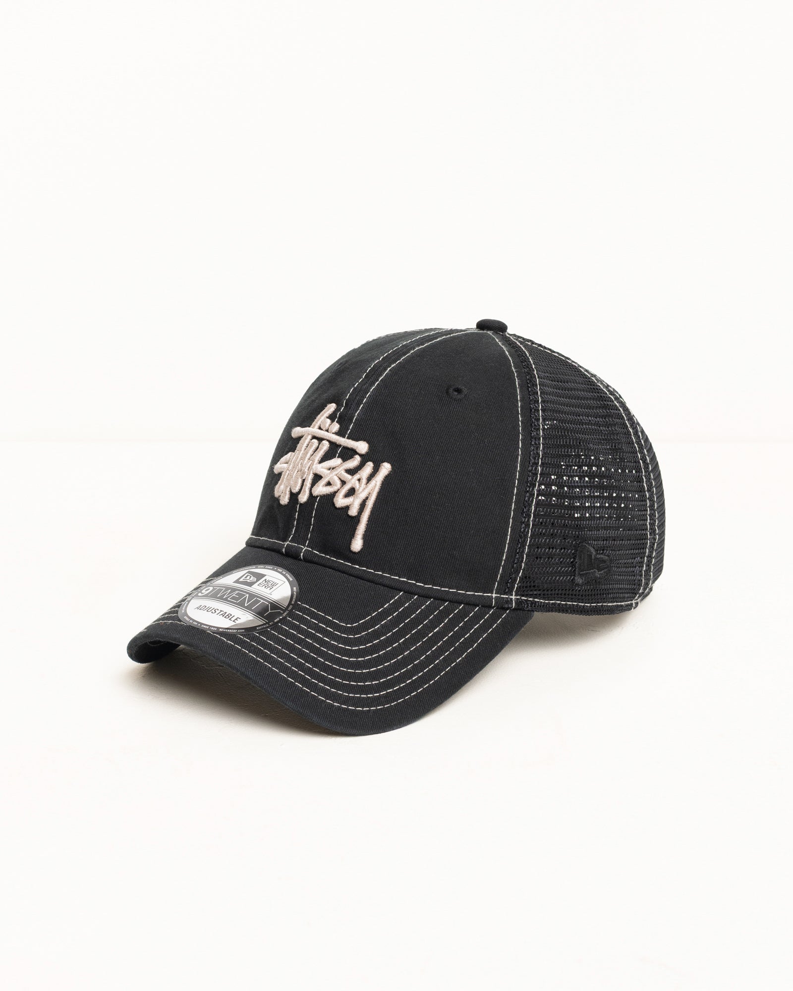 Stussy 9Twenty Washed Basic Trucker berretto nero