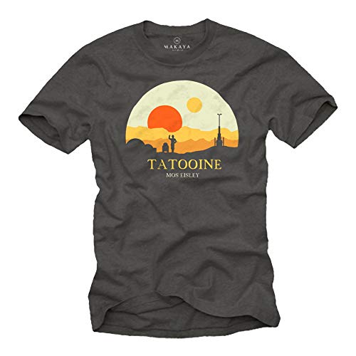 MAKAYA T-Shirt Uomo Tatooine Star Mos Eisley Maglietta Cotone