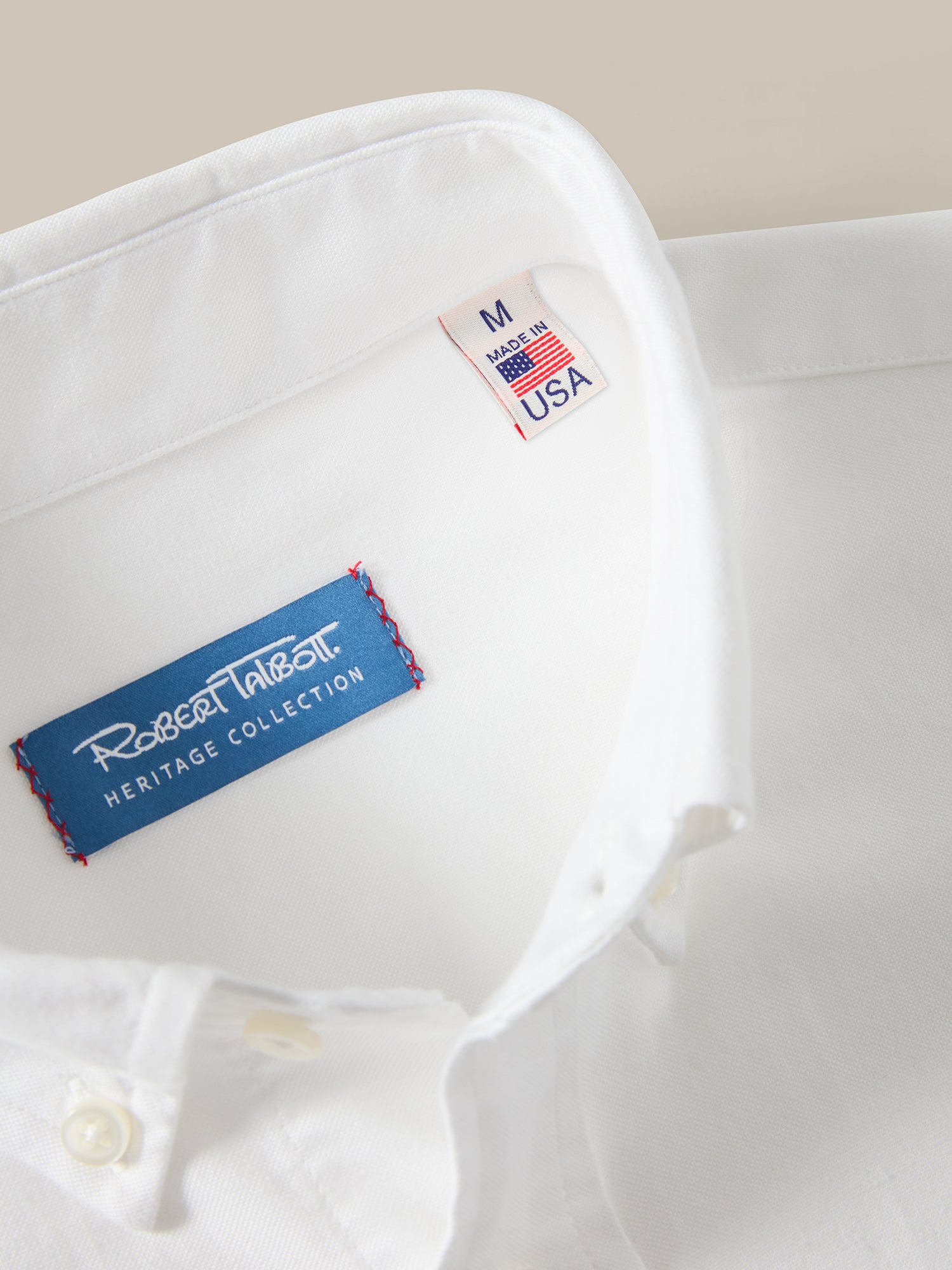 Robert Talbott George camicia oxford bianca cotone