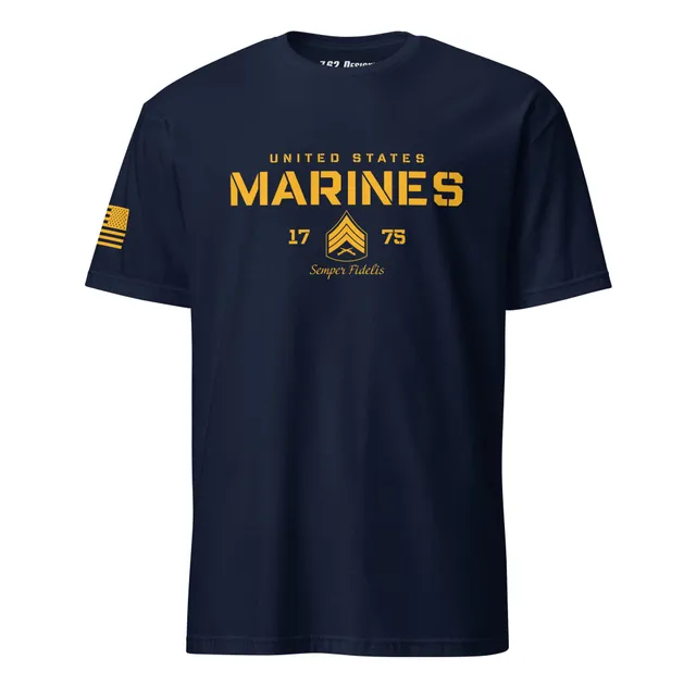 7.62 Design Sergeant E-5 maglietta uomo cotone blu navy