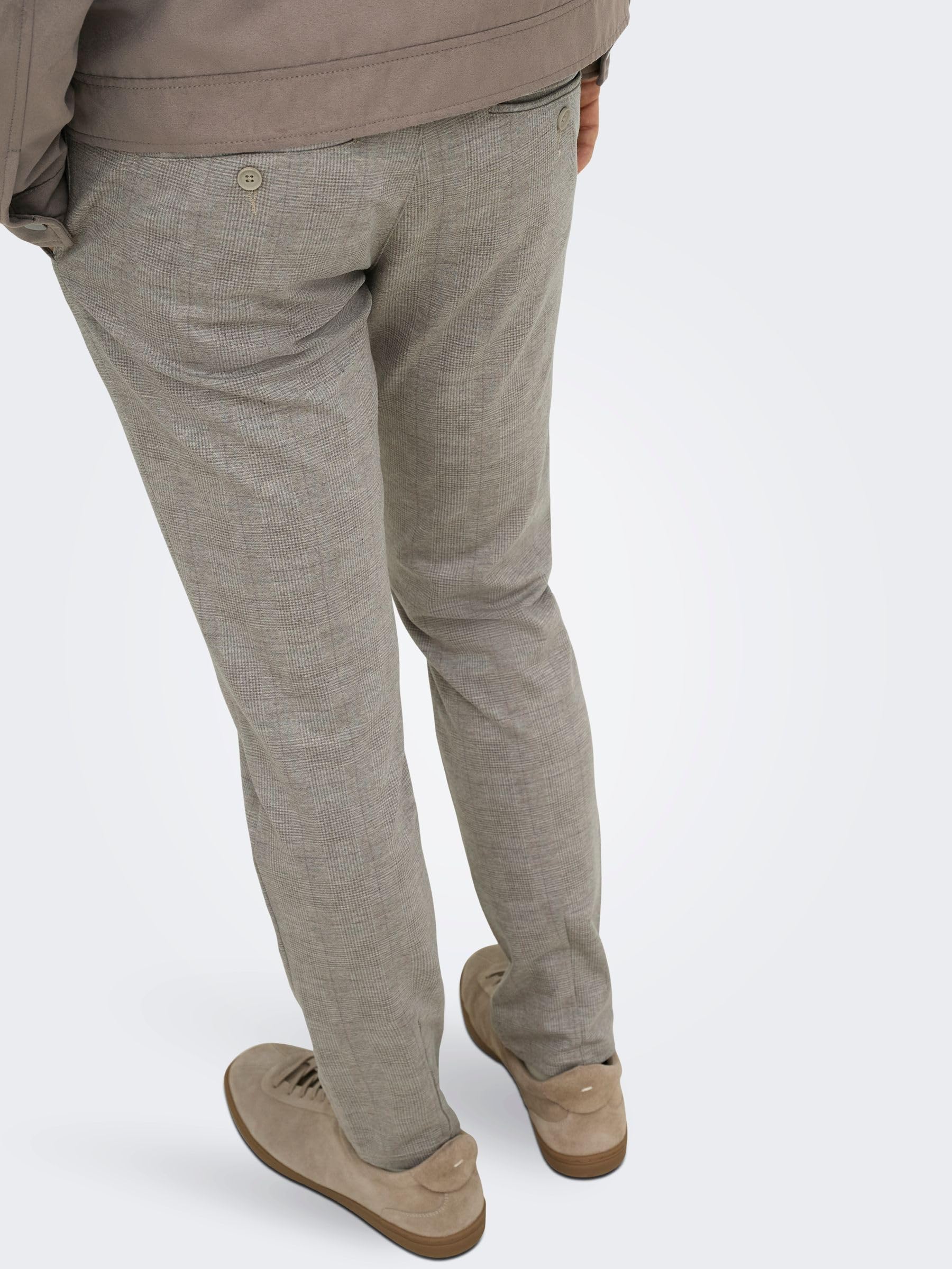 ONLY & SONS Mark Pantaloni chino uomo slim gessato