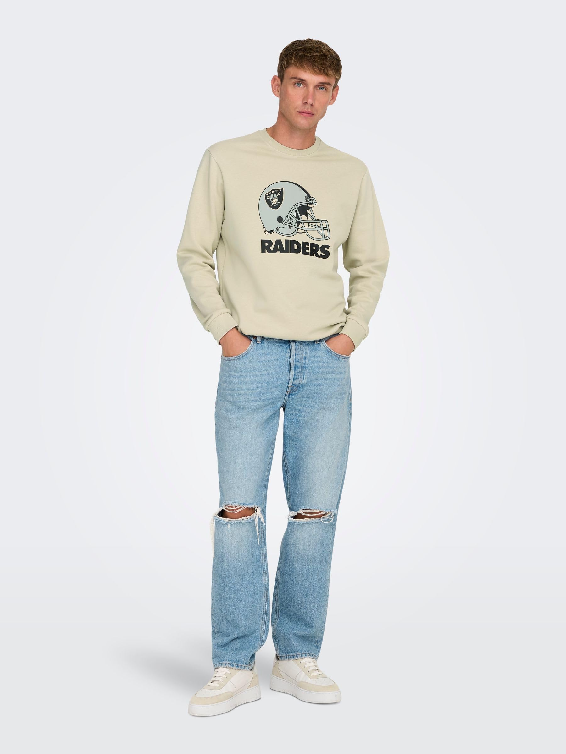 Only & Sons Felpa Girocollo Uomo L Beige-2