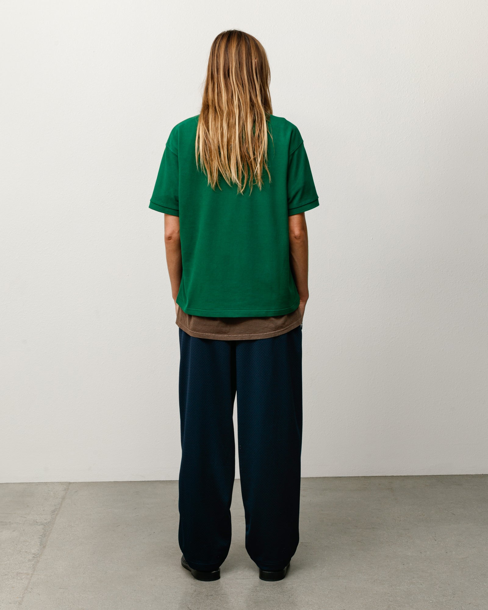 Stussy Classic Pique Polo pine in cotone 100%