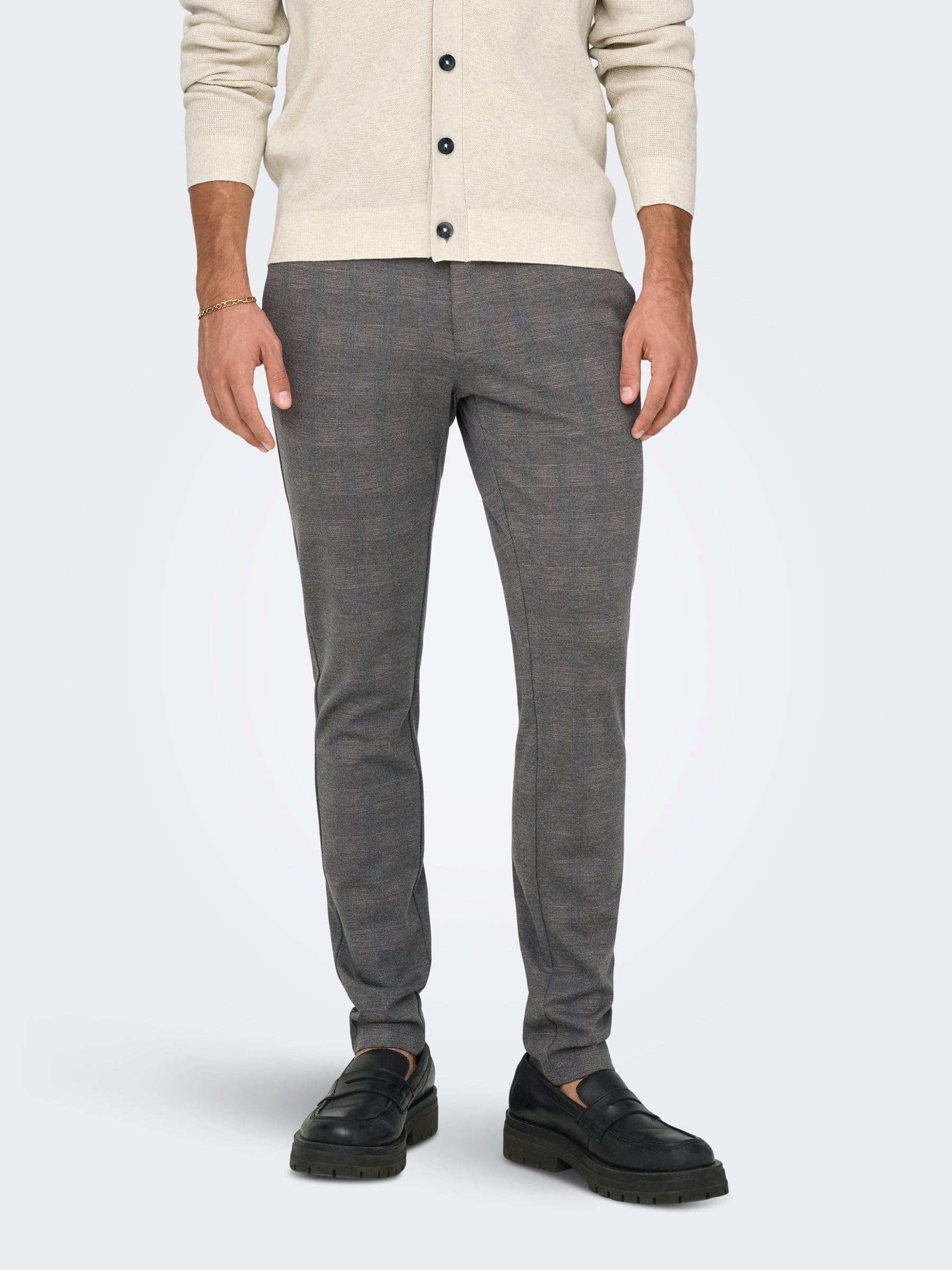 Only & Sons Onsmark Pantaloni uomo 32W/32L nero slim check