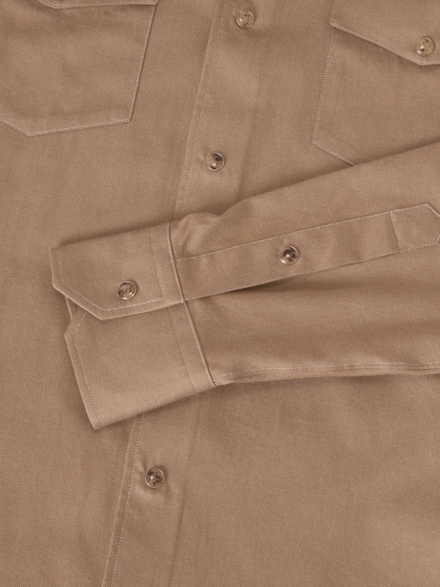 Robert Talbott McQueen camicia western cotone cashmere taupe