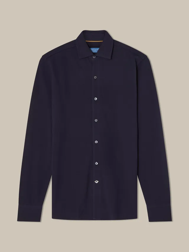 Robert Talbott Foster polo manica lunga cotone navy L